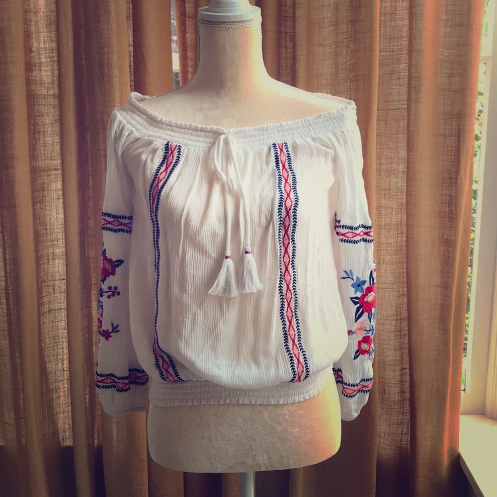 Boho peasant blouse XS
